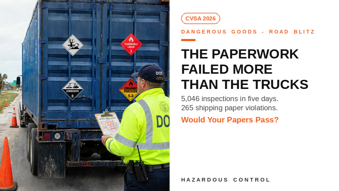 5,046 inspections in five days. The paperwork failed more often than the trucks.